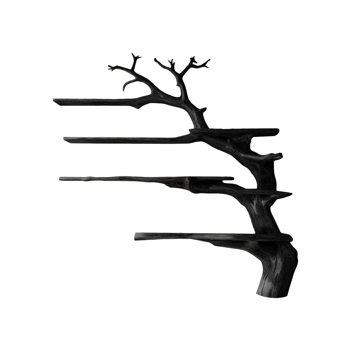 Wildwood Organic Solid Wood Tree Bookshelf Black - Timberustic Tree Bookshelf