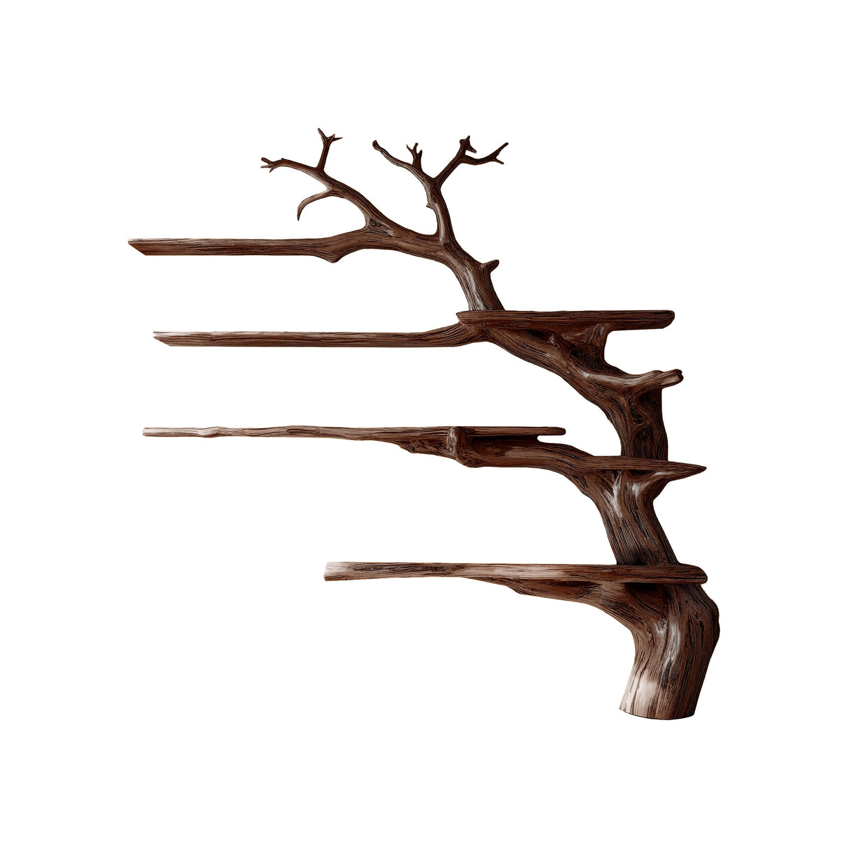 Wildwood Organic Solid Wood Tree Bookshelf Dark Walnut - Timberustic Tree Bookshelf
