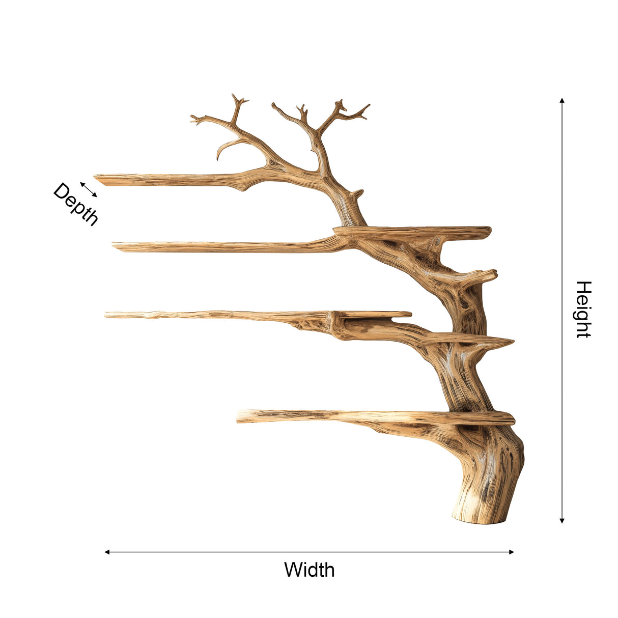 Wildwood Organic Solid Wood Tree Bookshelf - Timberustic Tree Bookshelf
