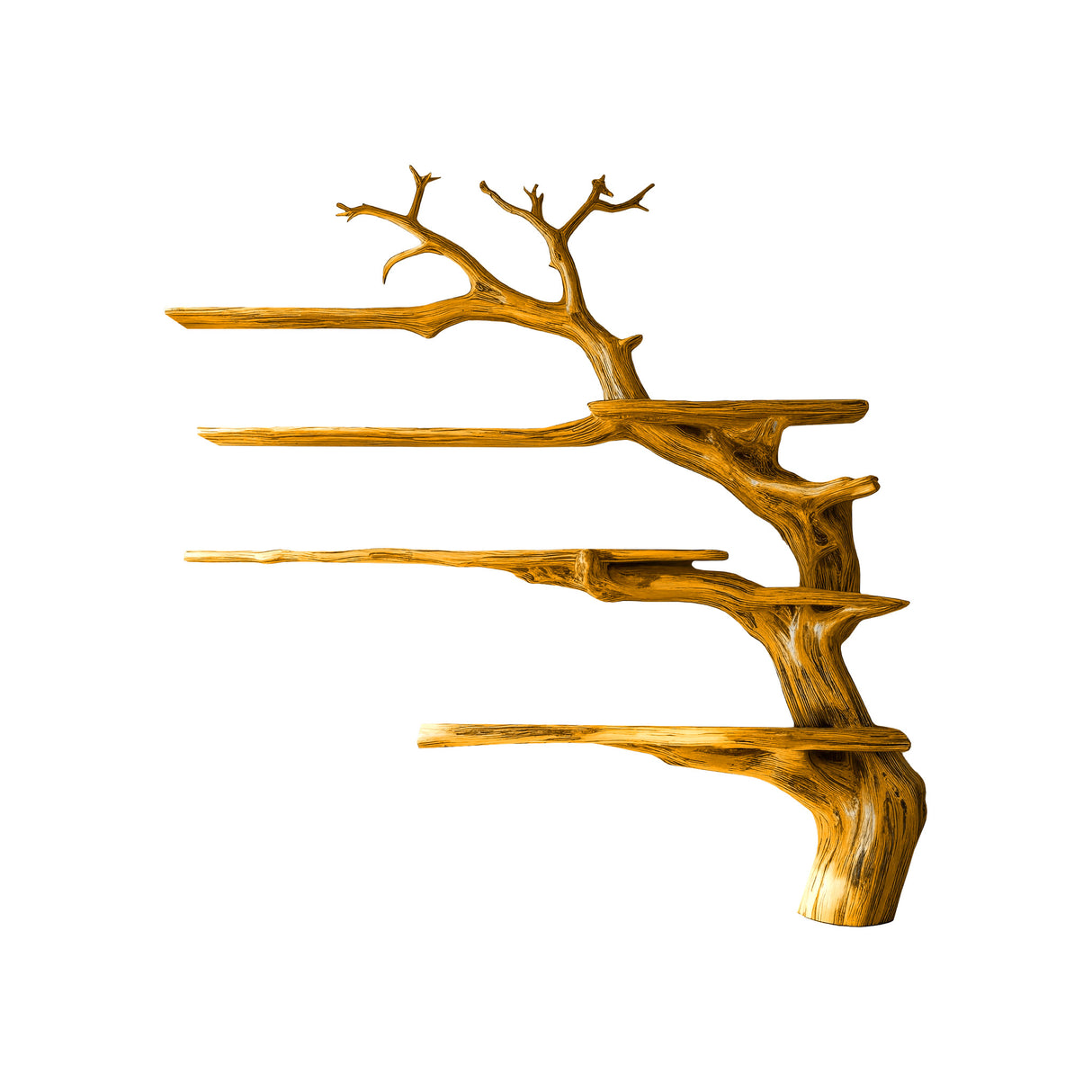 Wildwood Organic Solid Wood Tree Bookshelf Teak - Timberustic Tree Bookshelf