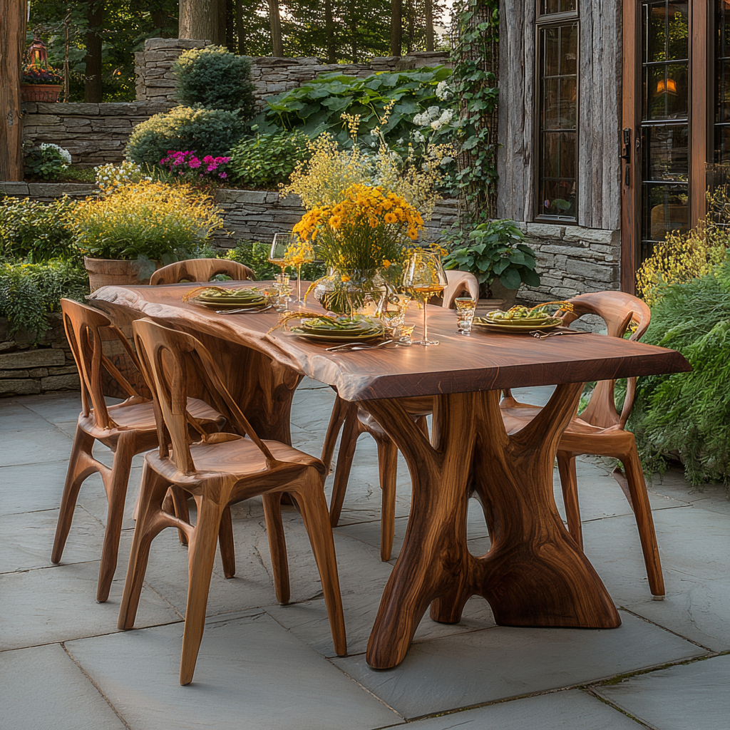 Woodland Splitroot Solid Wood Dining Table - Timberustic Dining Table