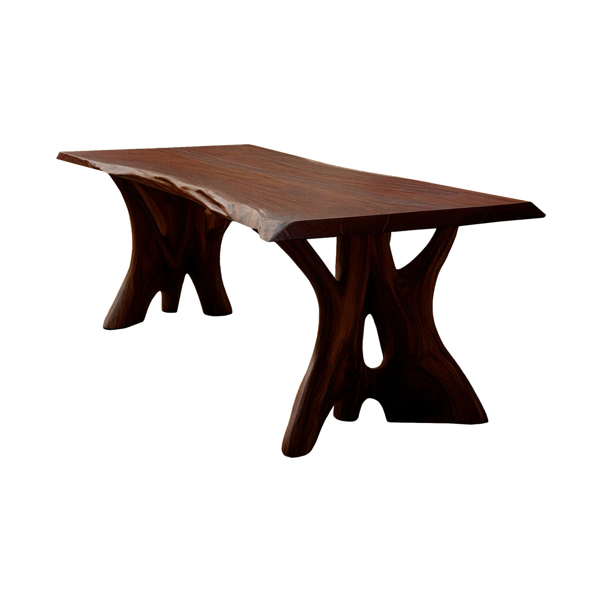 Woodland Splitroot Solid Wood Dining Table Dark Walnut - Timberustic Dining Table