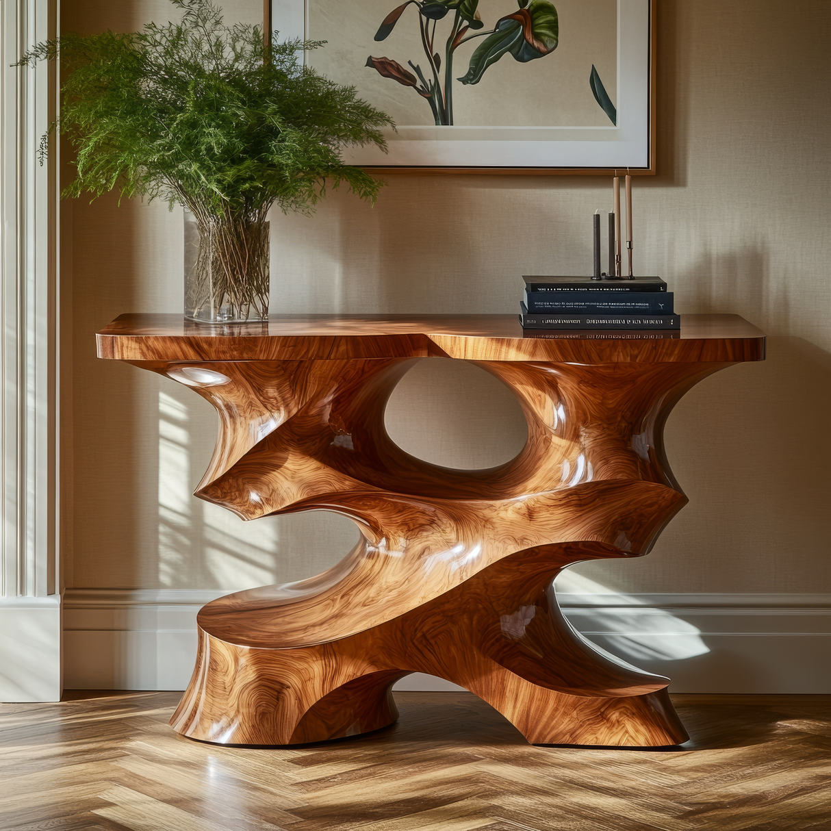 Xavrith Sculpted Solid Wood Console Table - Timberustic Console Table