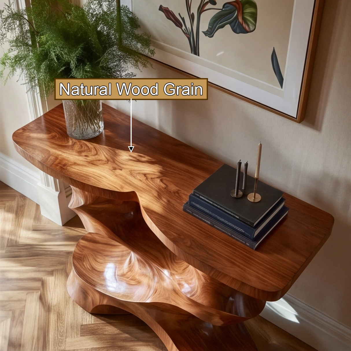 Xavrith Sculpted Solid Wood Console Table - Timberustic Console Table