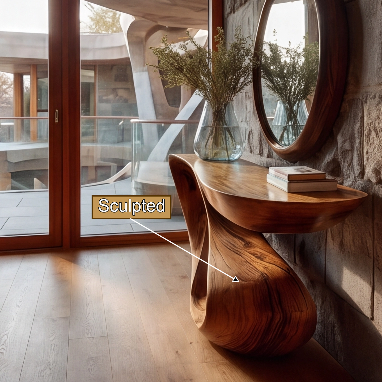 Xavryth Sculpted Solid Wood Console Table - Timberustic Console Table