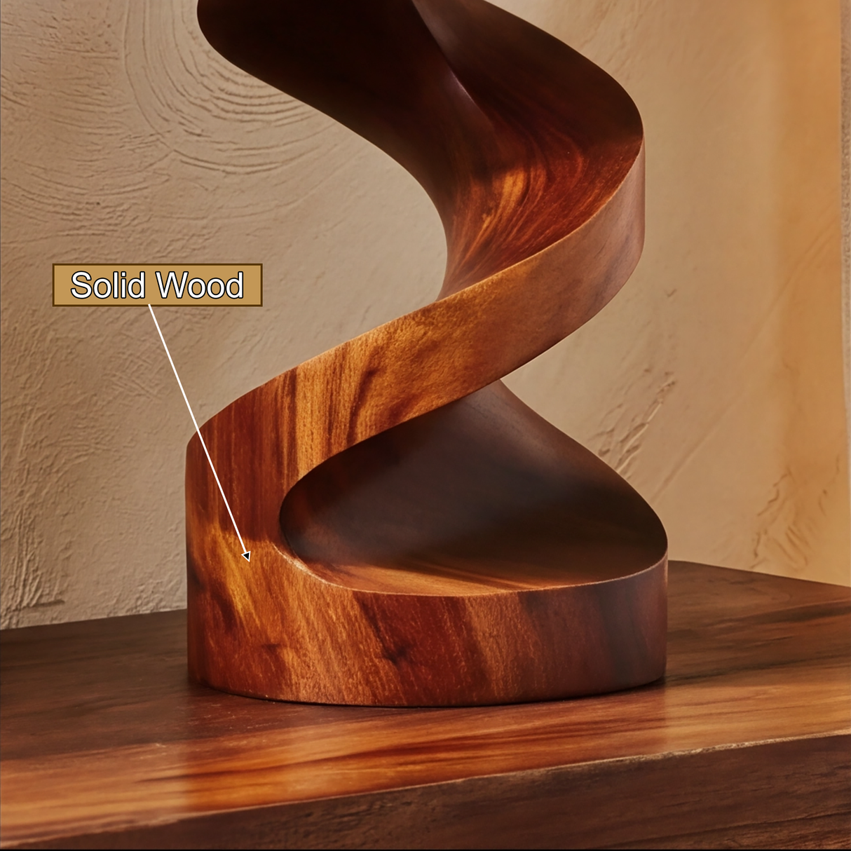 Zenvor Sculpted Solid Wood Pedestal Stand - Timberustic Pedestal Stand