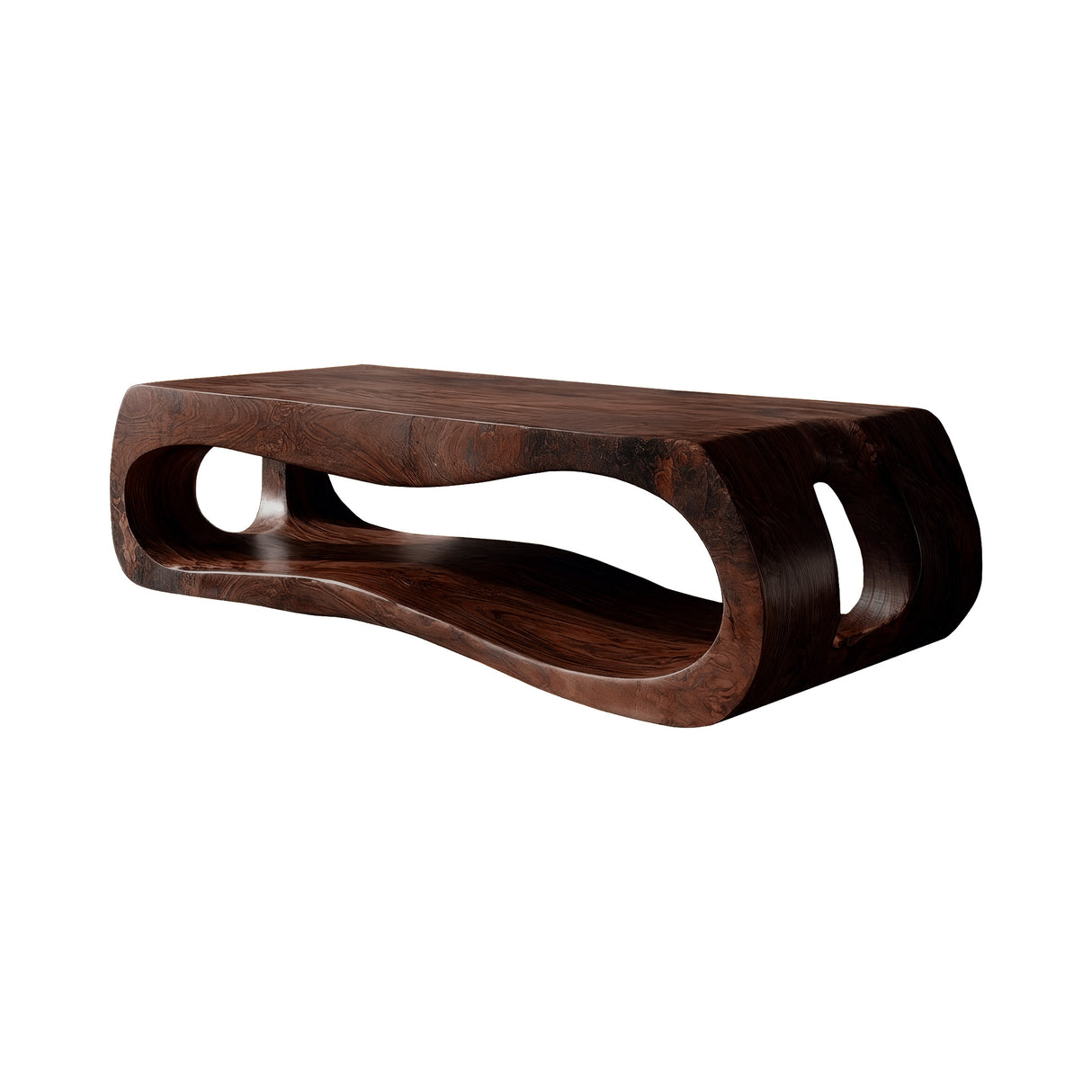 Zenvora Handcrafted Solid Wood Floating Bathroom Vanity with Open Storage Dark Walnut - Timberustic Floating Bathroom Vanity with Open Storage
