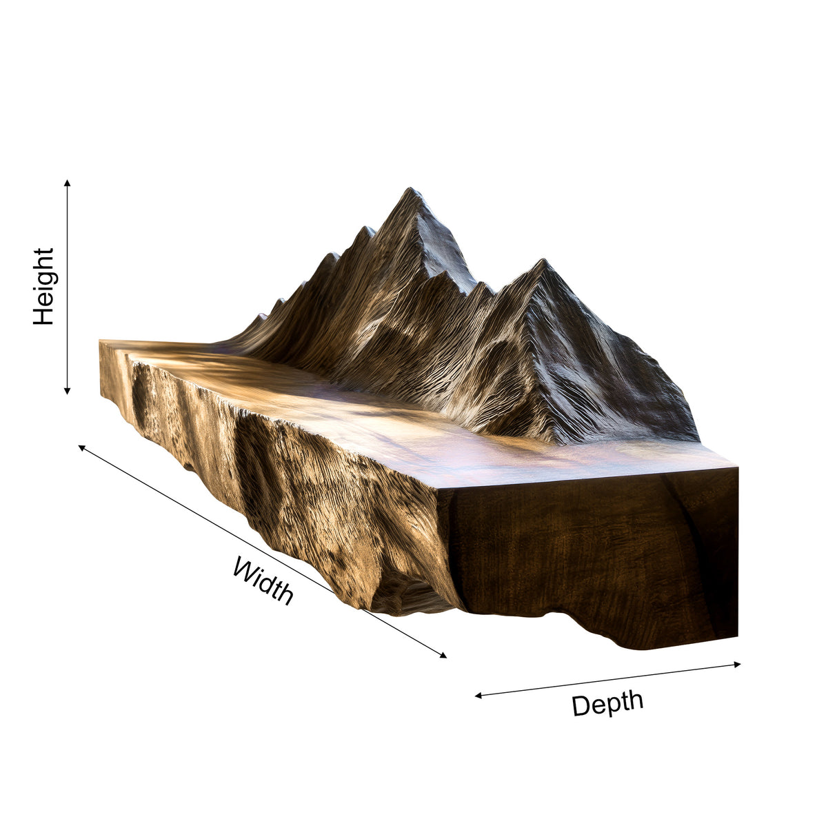 Zenvyra Live Edge Solid Wood Mountain Floating Shelf - Timberustic Floating Shelf
