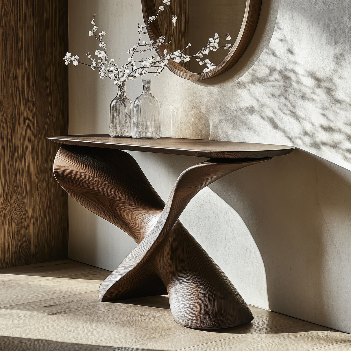 Zepharion Sculpted Solid Wood Console Table - Timberustic Console Table
