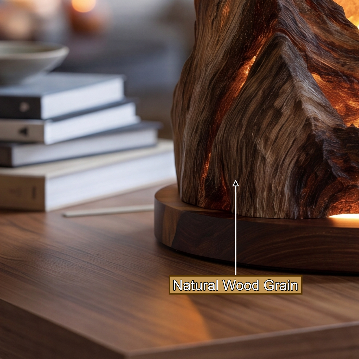 Zepharion Sculpted Solid Wood Mountain Table Lamp SPA892934