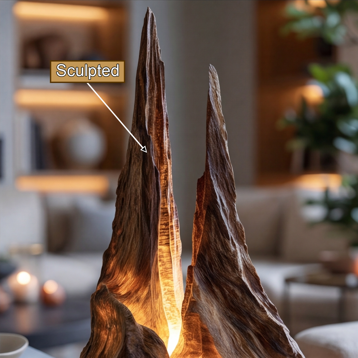 Zepharion Sculpted Solid Wood Mountain Table Lamp SPA892934