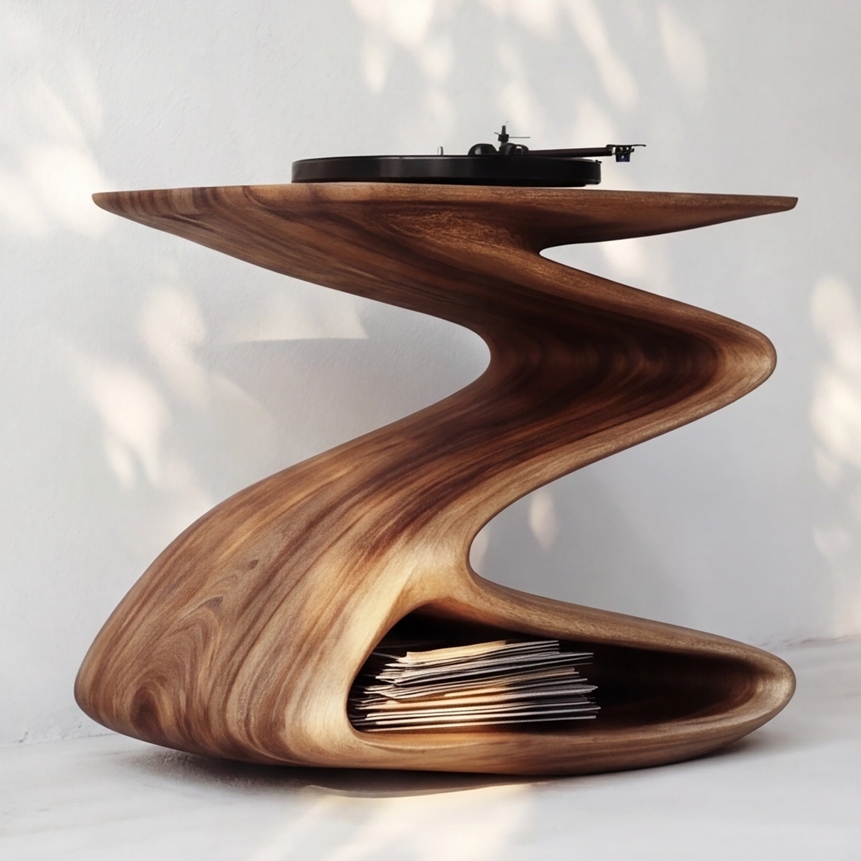 Zephorin Handcrafted Solid Wood Record Player Stand