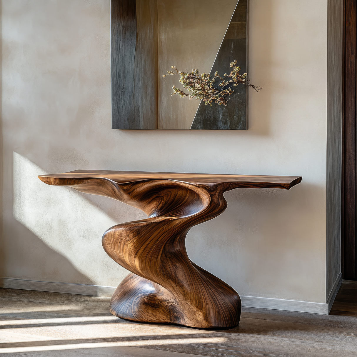 Zephorin Sculpted Solid Wood Console Table