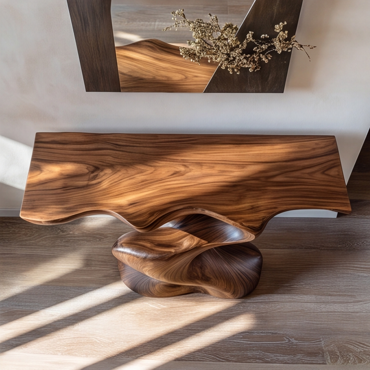Zephorin Sculpted Solid Wood Console Table