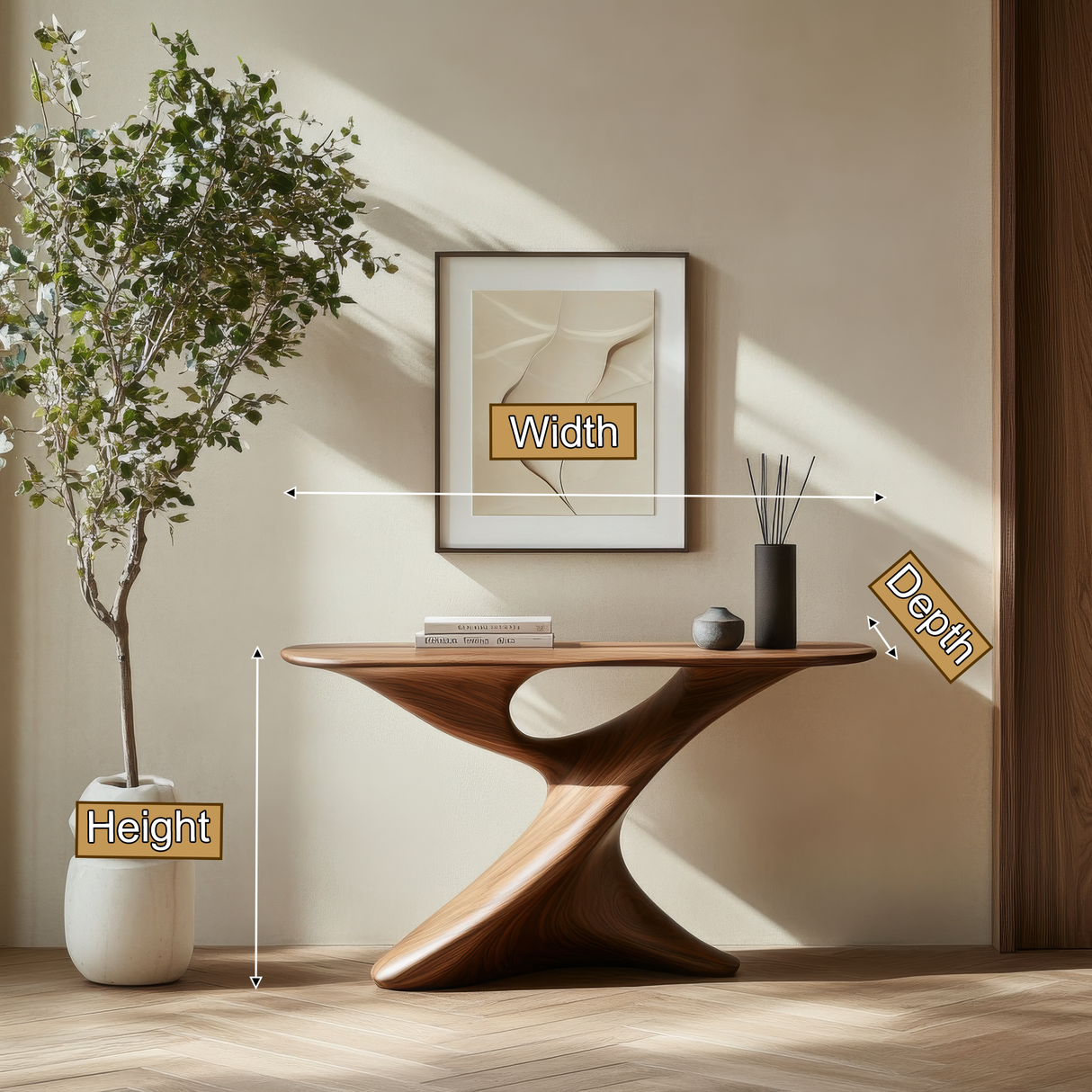 Zephryn Sculpted Solid Wood Console Table - Timberustic Console Table