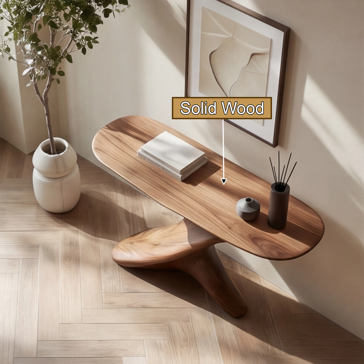 Zephryn Sculpted Solid Wood Console Table - Timberustic Console Table