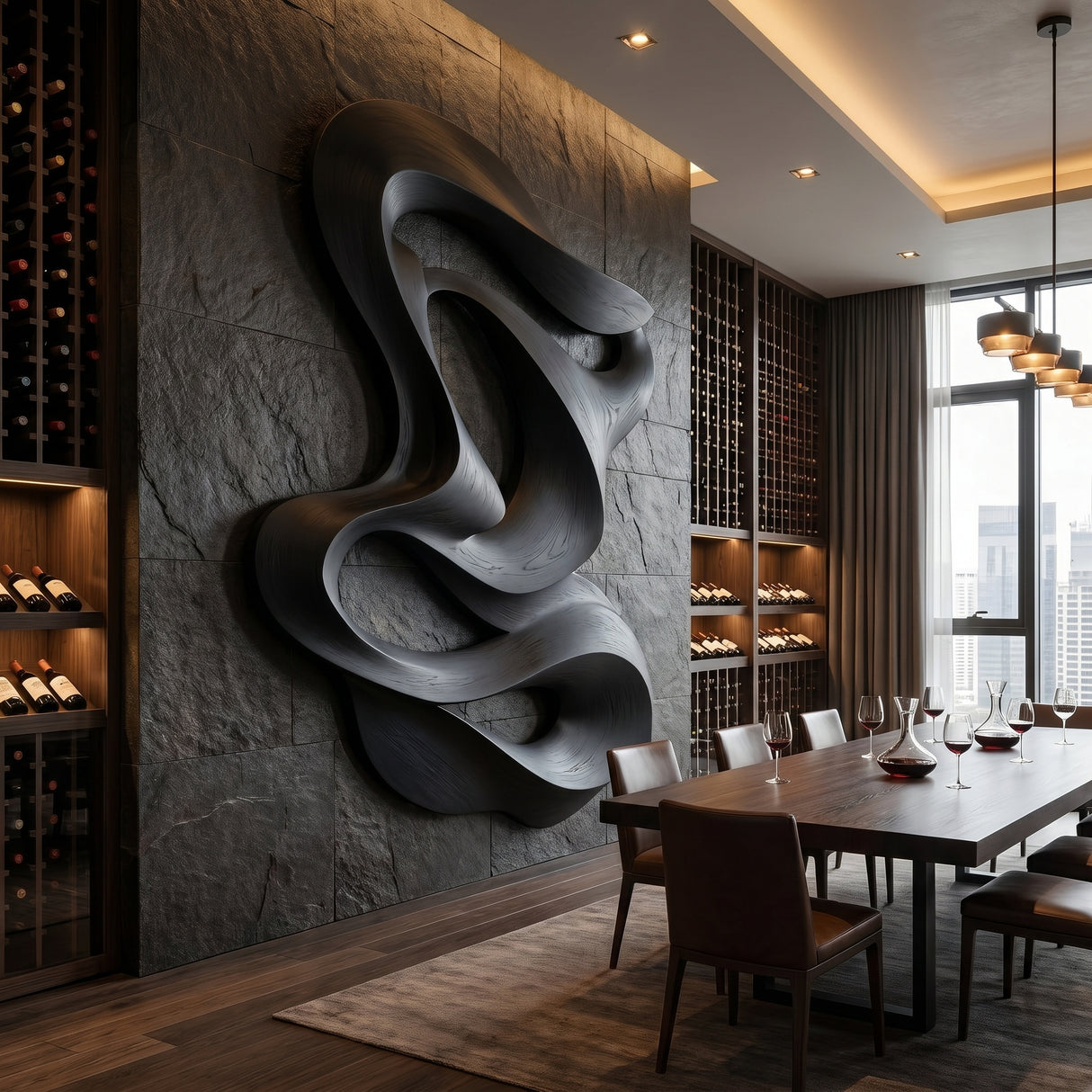 Zephyrion Sculpted Solid Wood Wall Art