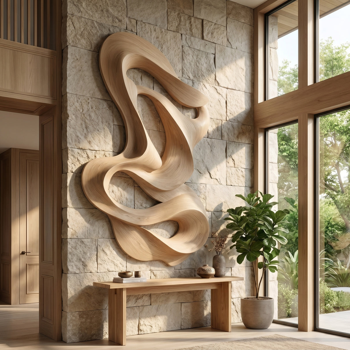 Zephyrion Sculpted Solid Wood Wall Art