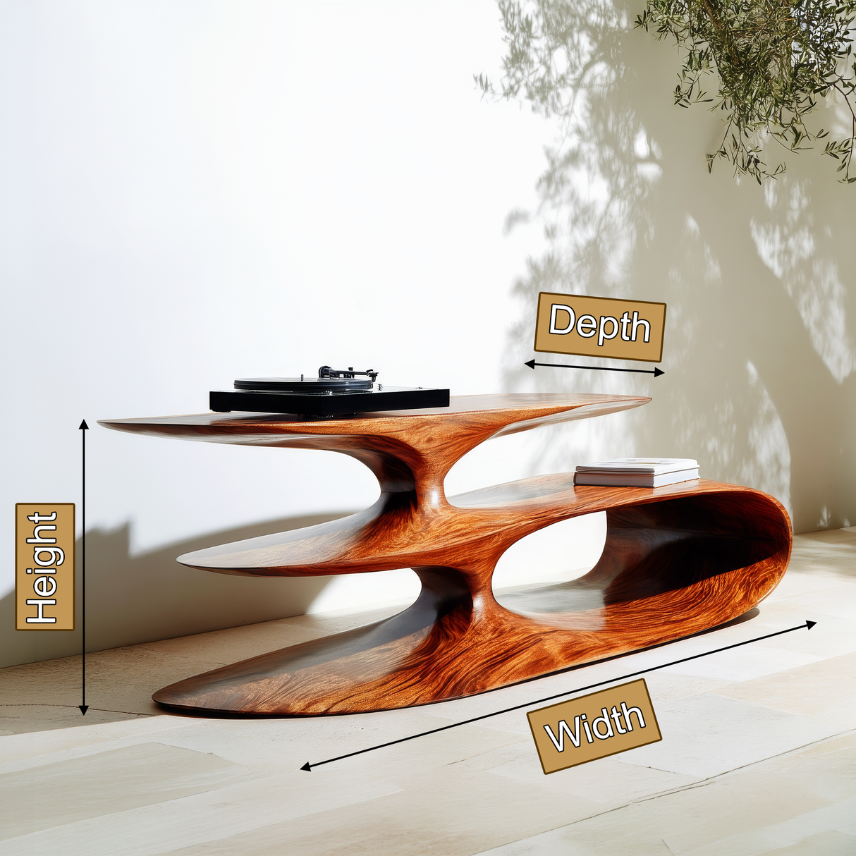 Zephyron Handcrafted Solid Wood Record Player Stand SPA574526 - Timberustic Record Player Stand With Storage