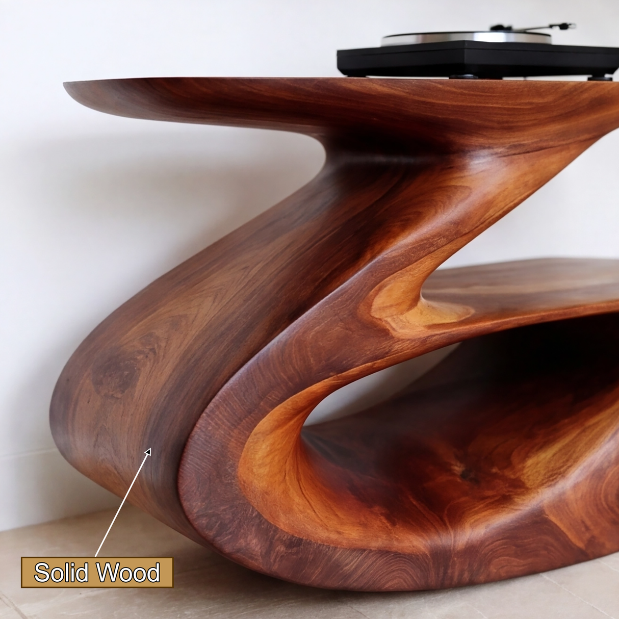 Zephyros Handcrafted Solid Wood Record Player Stand SPA025623 - Timberustic Record Player Stand With Storage