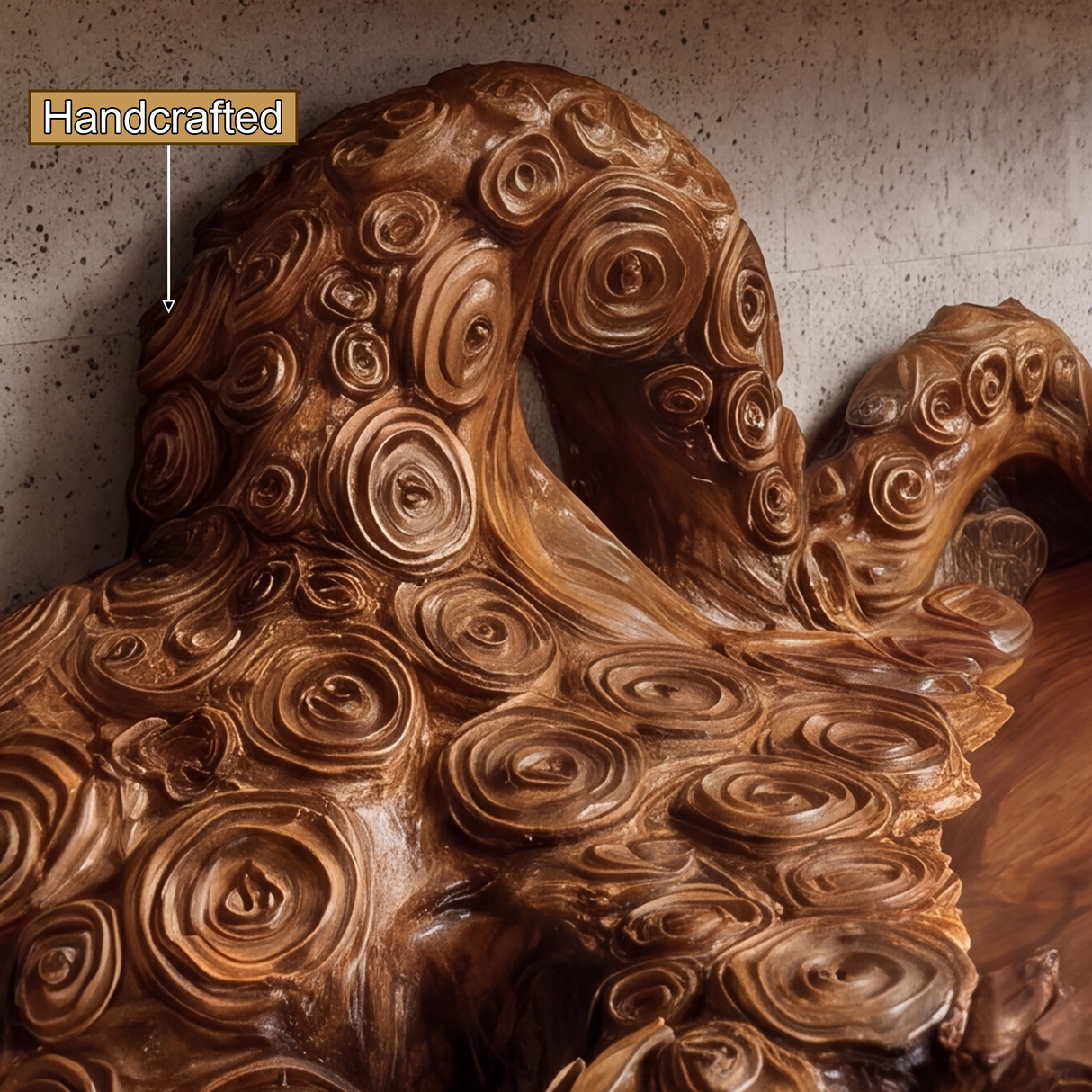 Zephyros Octopus Form Sculpted Solid Wood Floating Bathroom Vanity - Timberustic Floating Bathroom Vanity
