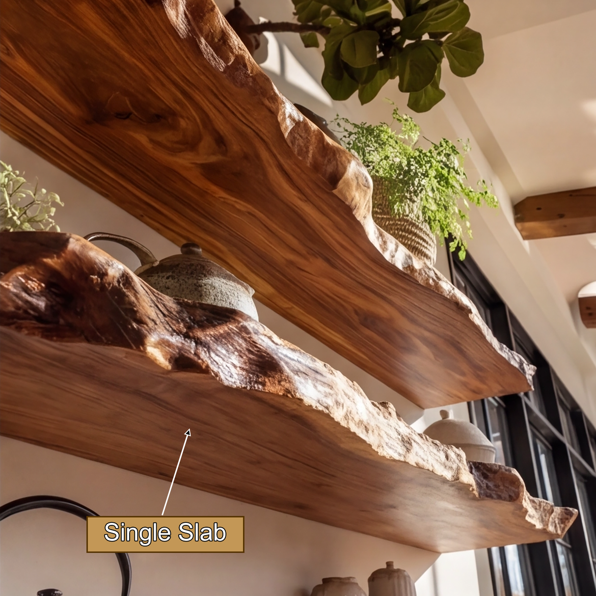 Zerano Live Edge Solid Wood Floating Shelf SPA652349 - Timberustic Floating Shelf