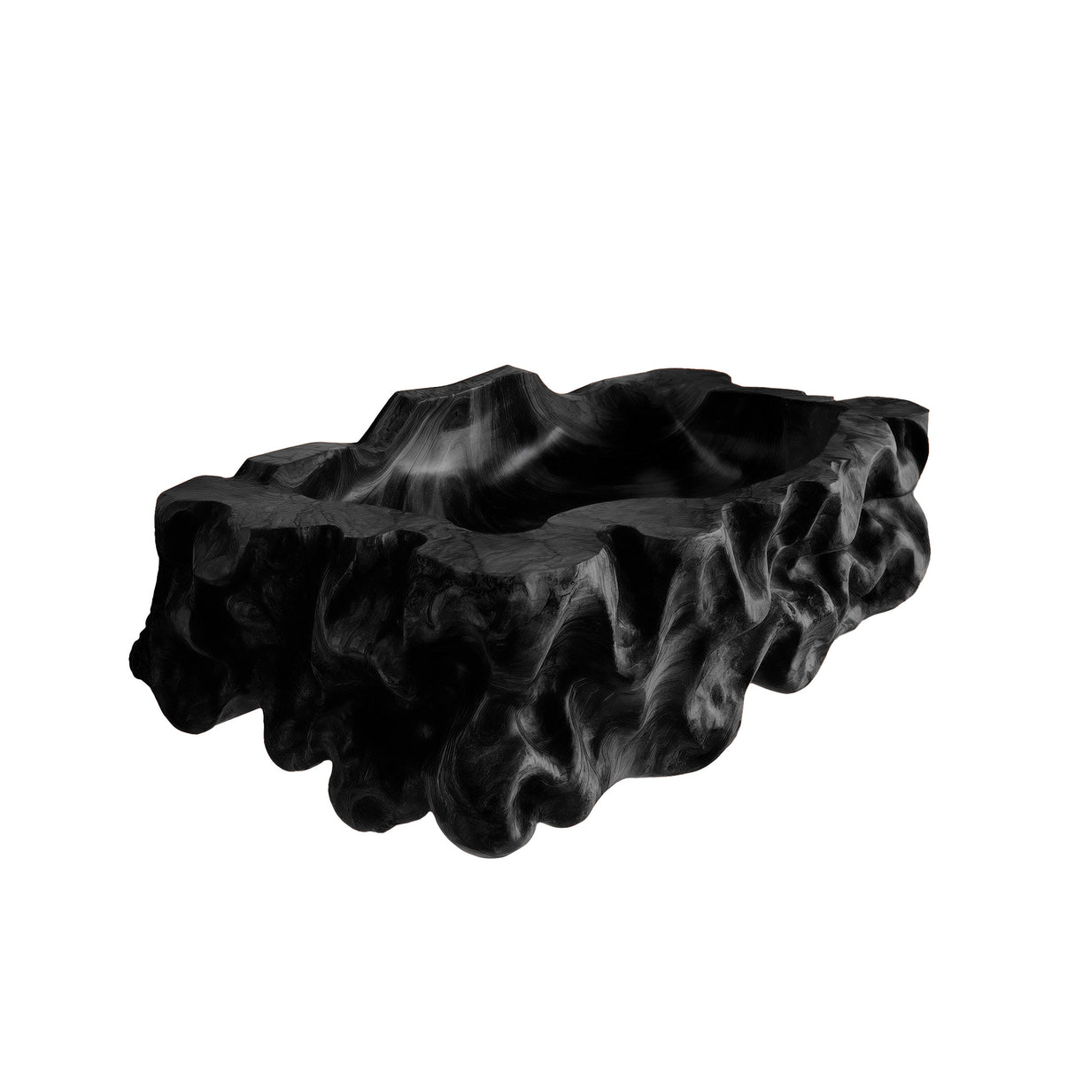 Zerath Sculpted Solid Wood Vessel Sink Black - Timberustic Vessel Sinks