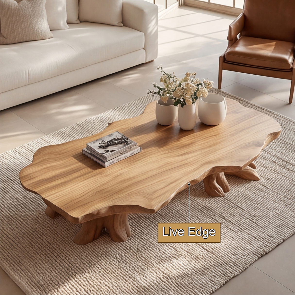 Zerathis Sculpted Solid Wood Coffee Table SPA264534 - Timberustic Coffee Table