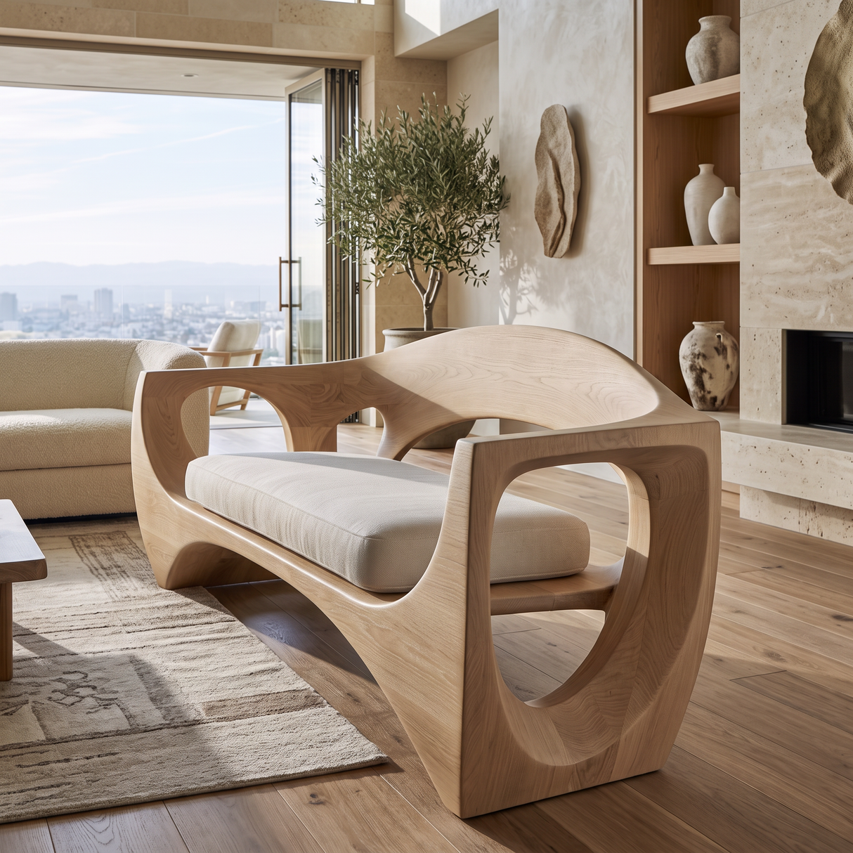 Zeravon Handcrafted Solid Wood Sofa Natural Oak - Timberustic Sofa