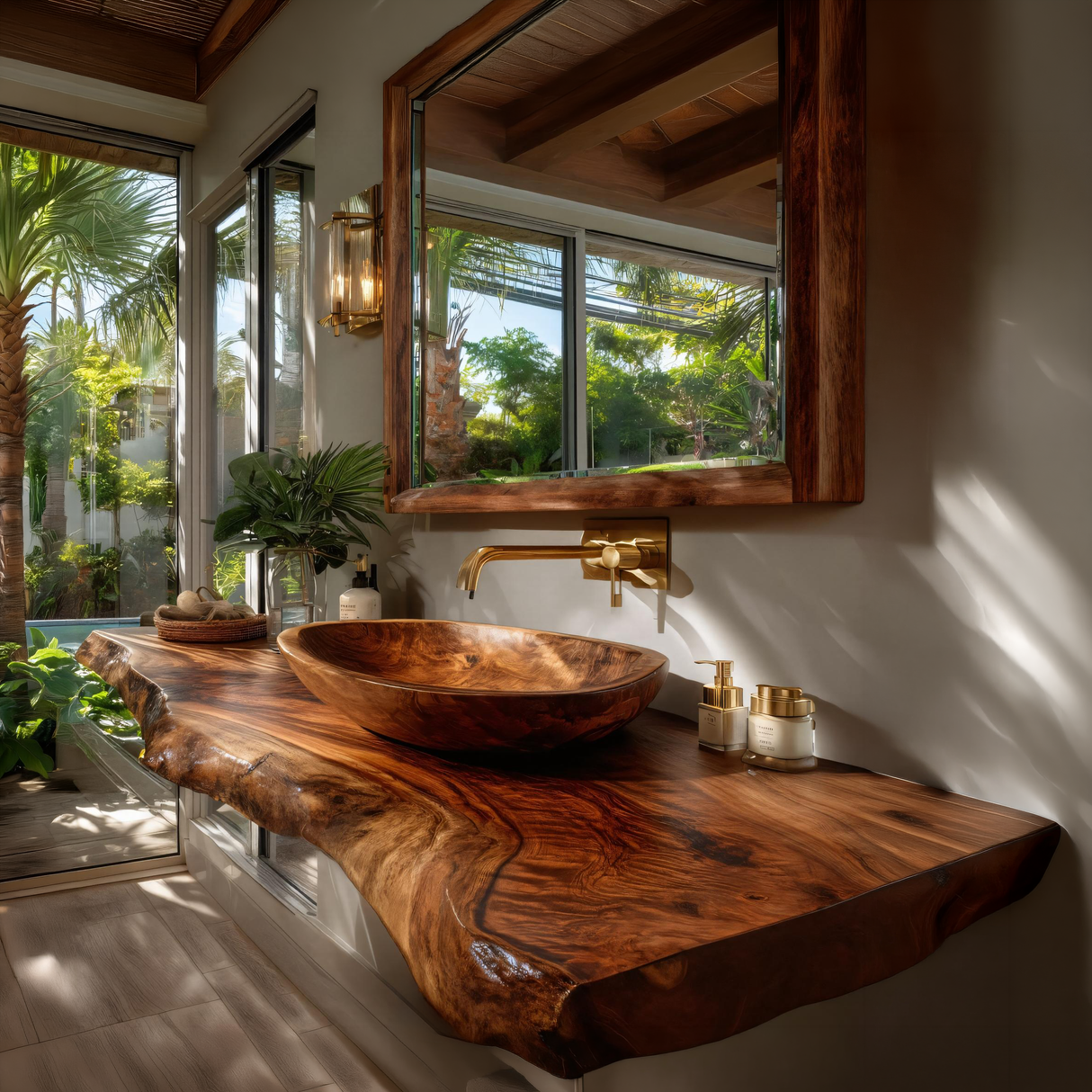 Zeravon Live Edge Solid Wood Floating Bathroom Vanity SPA751828 - Timberustic Floating Bathroom Vanity
