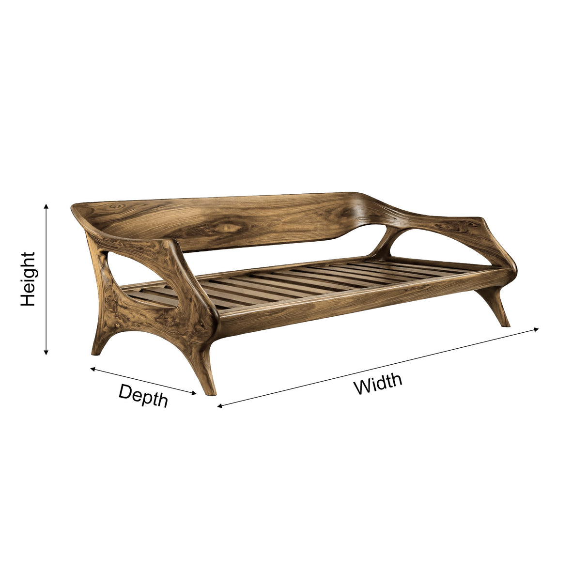 Zereth Sculpted Solid Wood Sofa - Timberustic Sofa