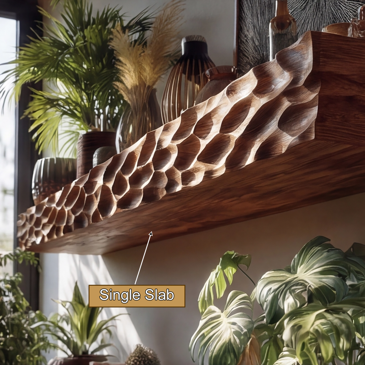 Zerith Sculpted Solid Wood Floating Shelf SPA565431 - Timberustic Floating Shelf