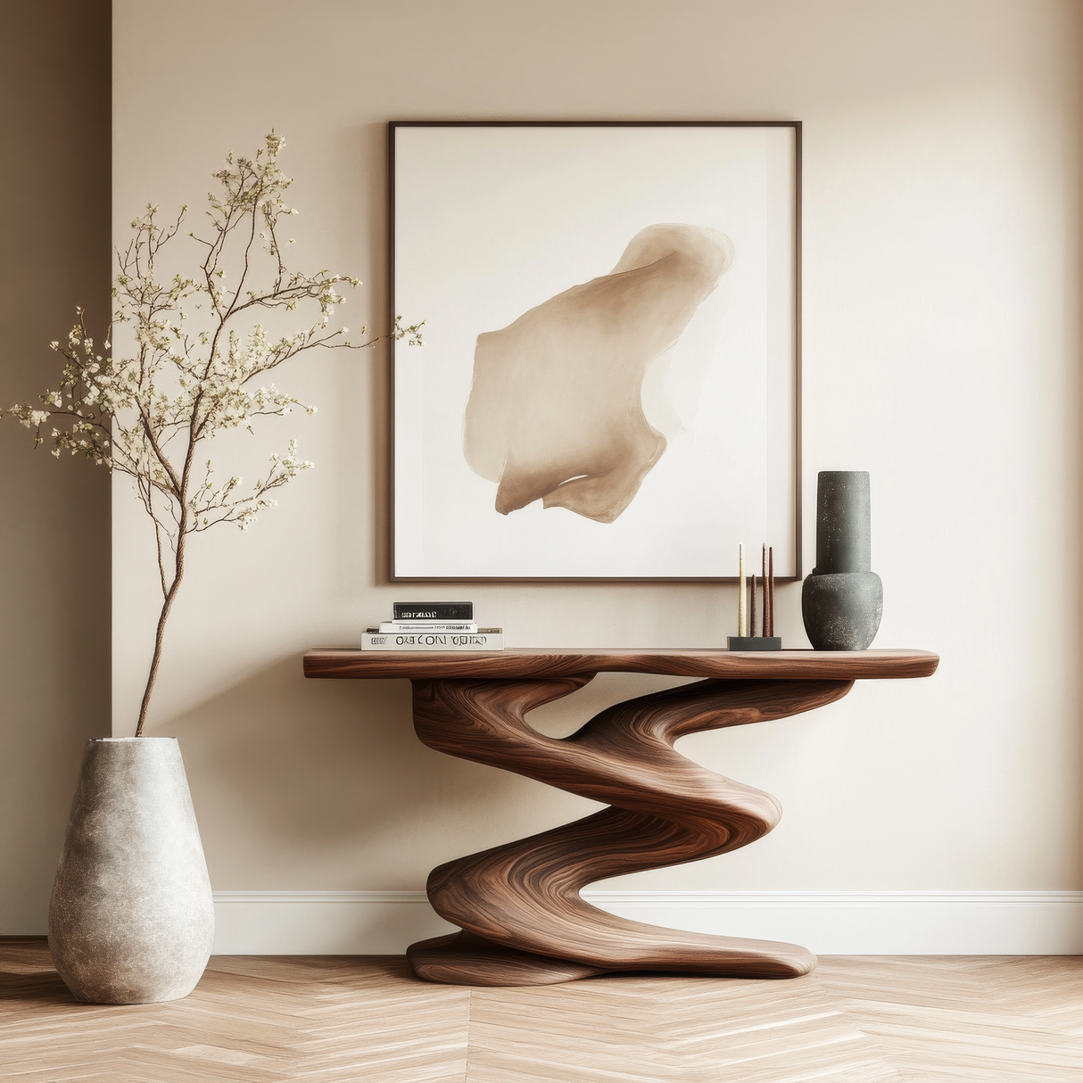 Zerithal Sculpted Solid Wood Console Table - Timberustic Console Table