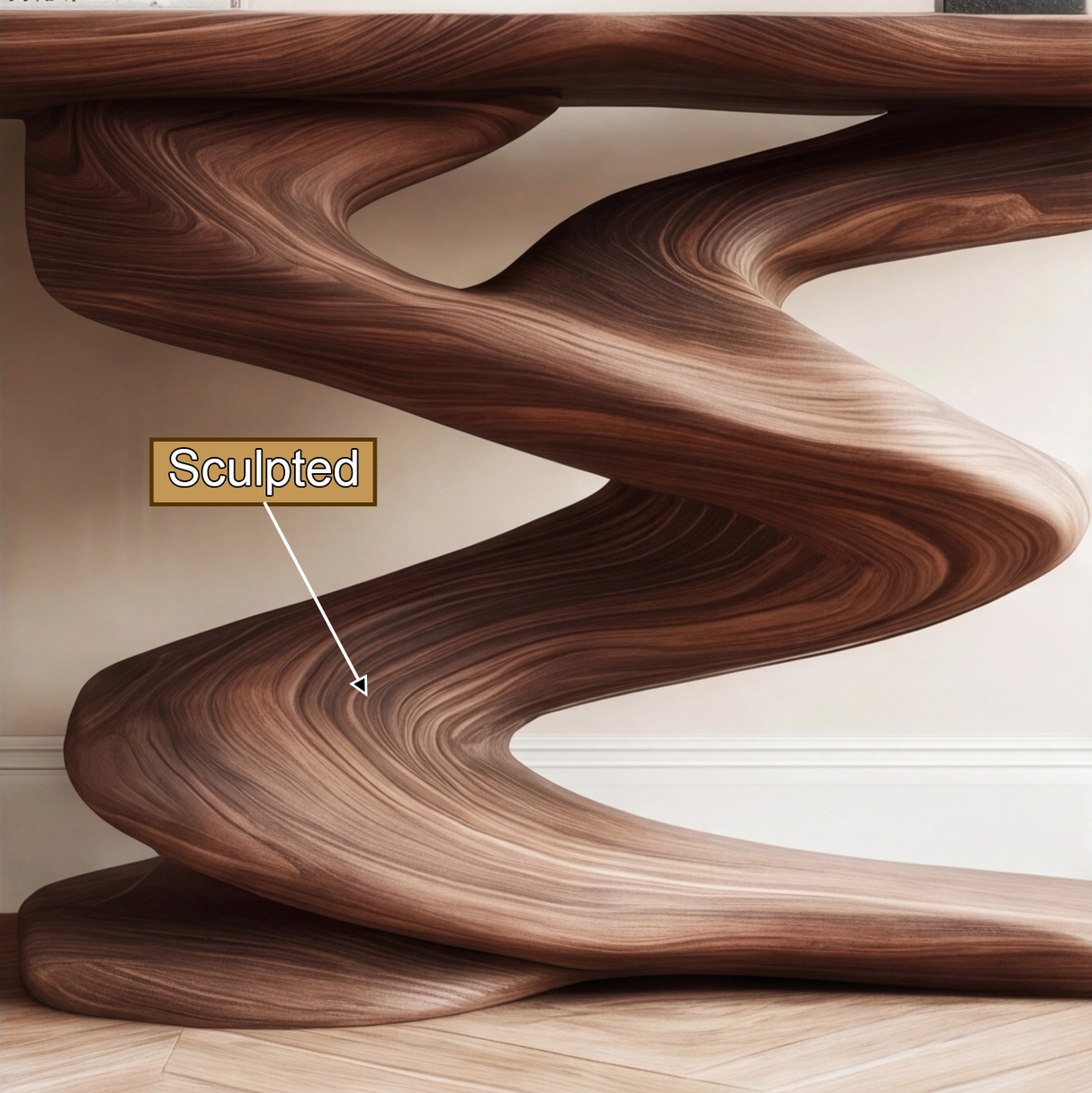 Zerithal Sculpted Solid Wood Console Table - Timberustic Console Table