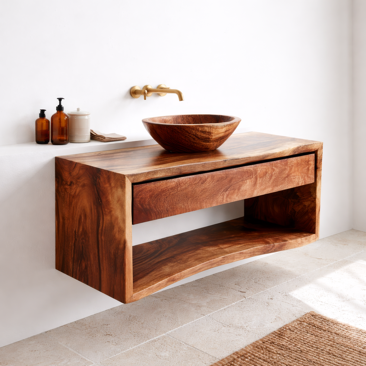 Zerithal Solid Wood Floating Bathroom Vanity with Drawers SPA548618 - Timberustic Floating Bathroom Vanity With Drawers