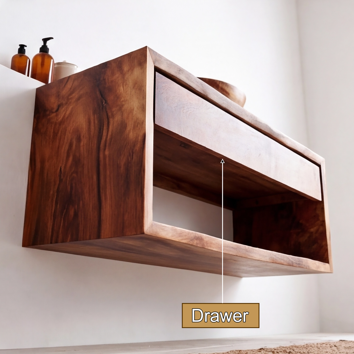Zerithal Solid Wood Floating Bathroom Vanity with Drawers SPA548618 - Timberustic Floating Bathroom Vanity With Drawers