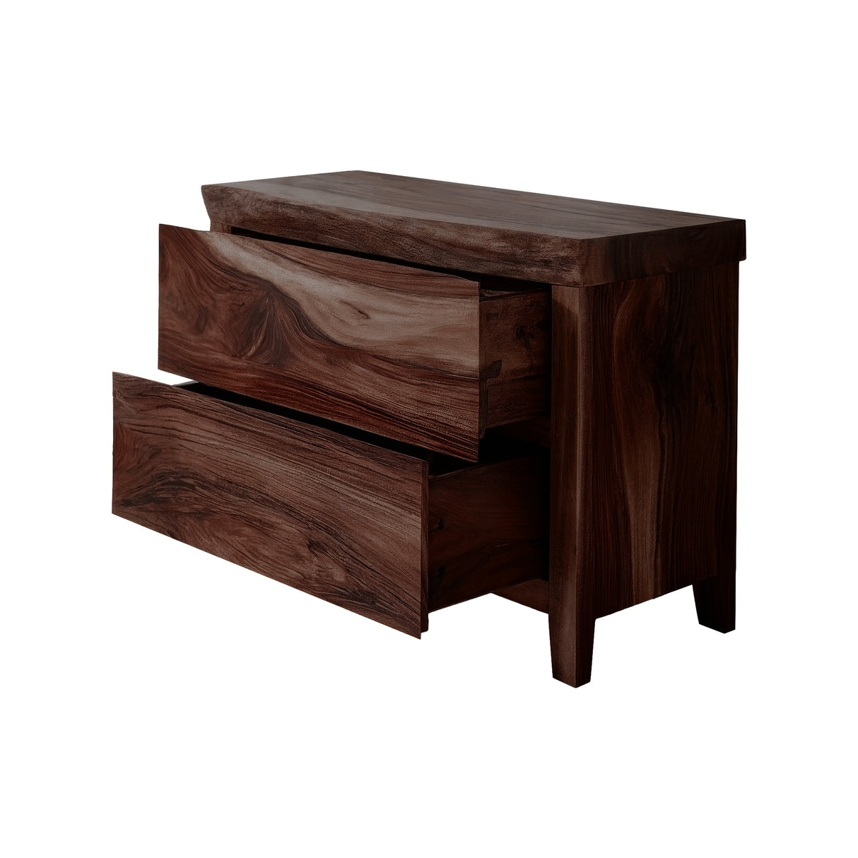 Zerithon Flow Solid Wood Freestanding Bathroom Vanity with Drawers Dark Walnut - Timberustic Freestanding Bathroom Vanity with Drawers
