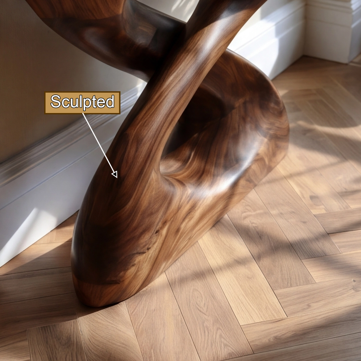 Zerithon Sculpted Solid Wood Console Table - Timberustic Console Table