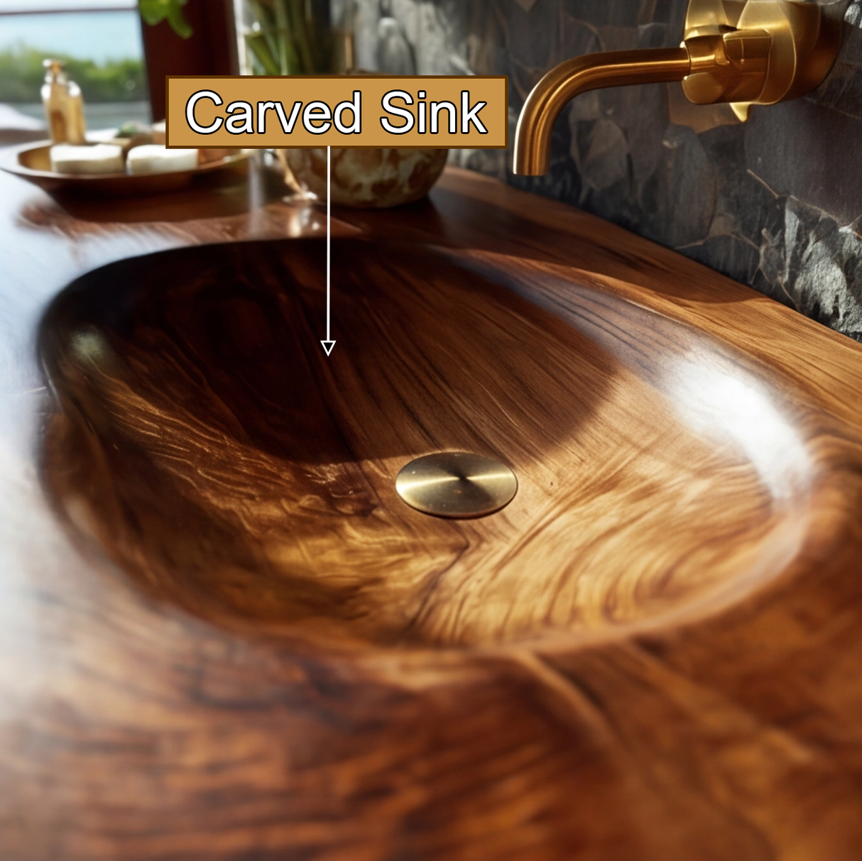 Zerona Live Edge Solid Wood Floating Bathroom Vanity with Integrated Sink SPA353646 - Timberustic Floating Bathroom Vanity with Integrated Sink