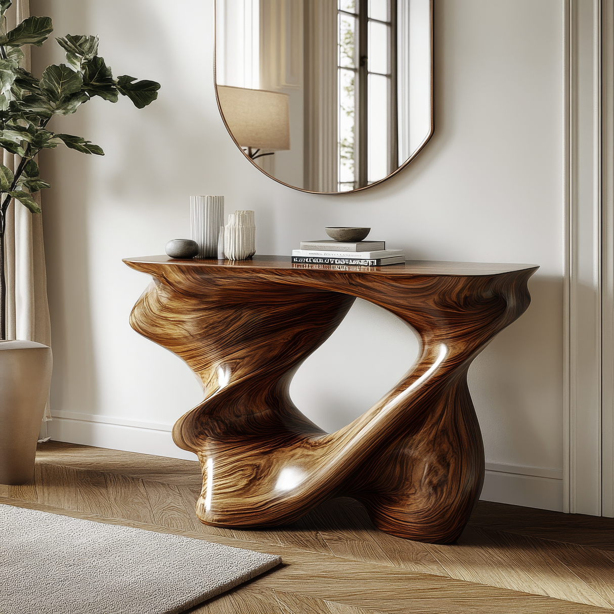 Zorathen Sculpted Solid Wood Console Table - Timberustic Console Table