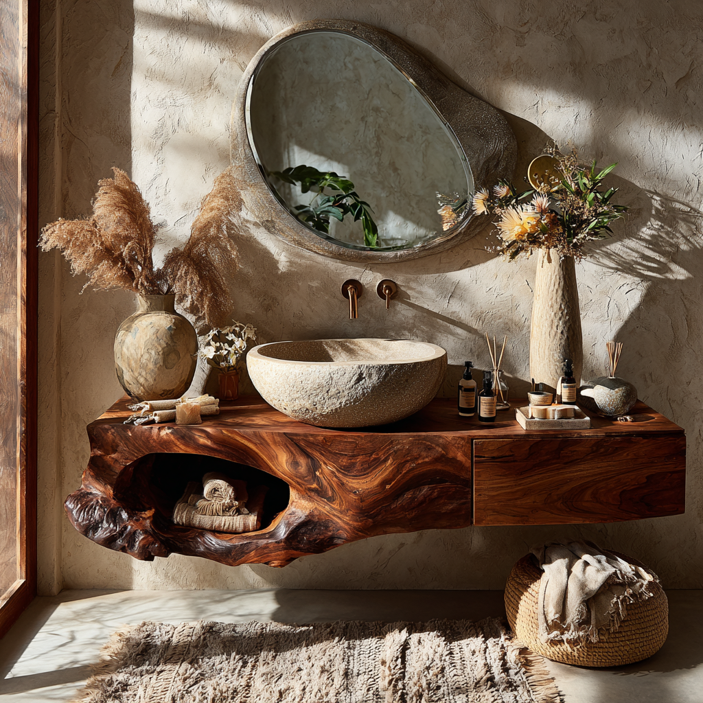 Zorren Live Edge Solid Wood Floating Bathroom Vanity with Drawers - Timberustic Floating Bathroom Vanity With Drawers