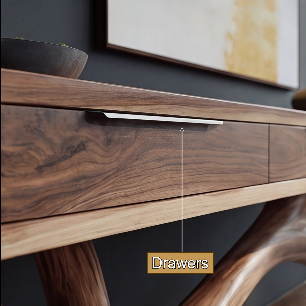 Zorvane Solid Wood Sculpted Console Table - Timberustic Console Table