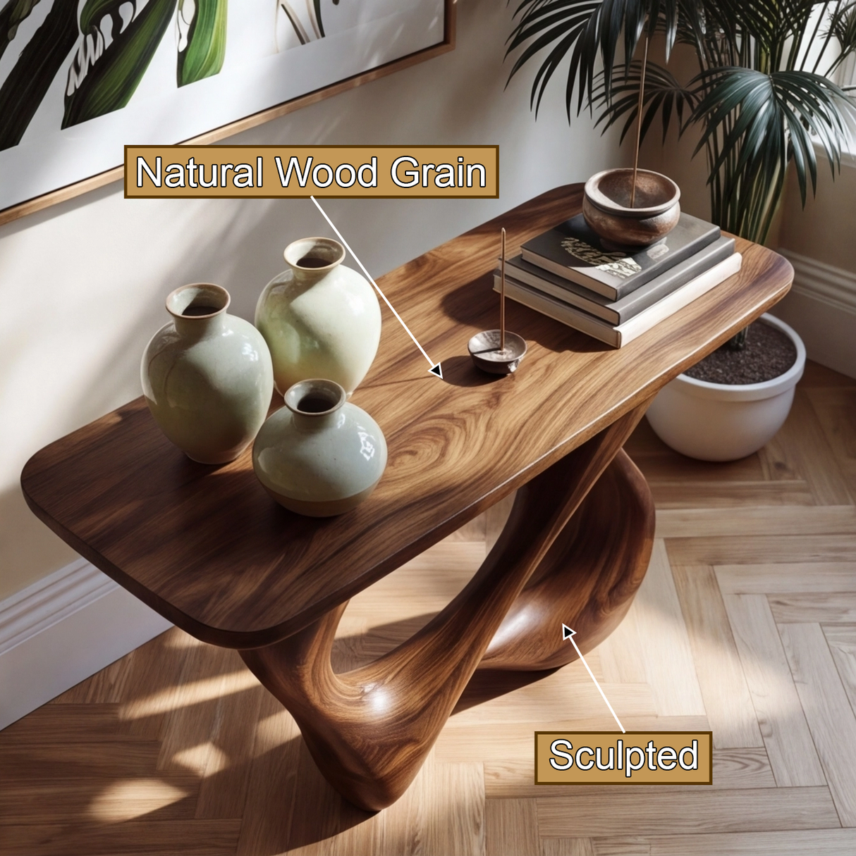 Zorvannis Sculpted Solid Wood Console Table - Timberustic Console Table