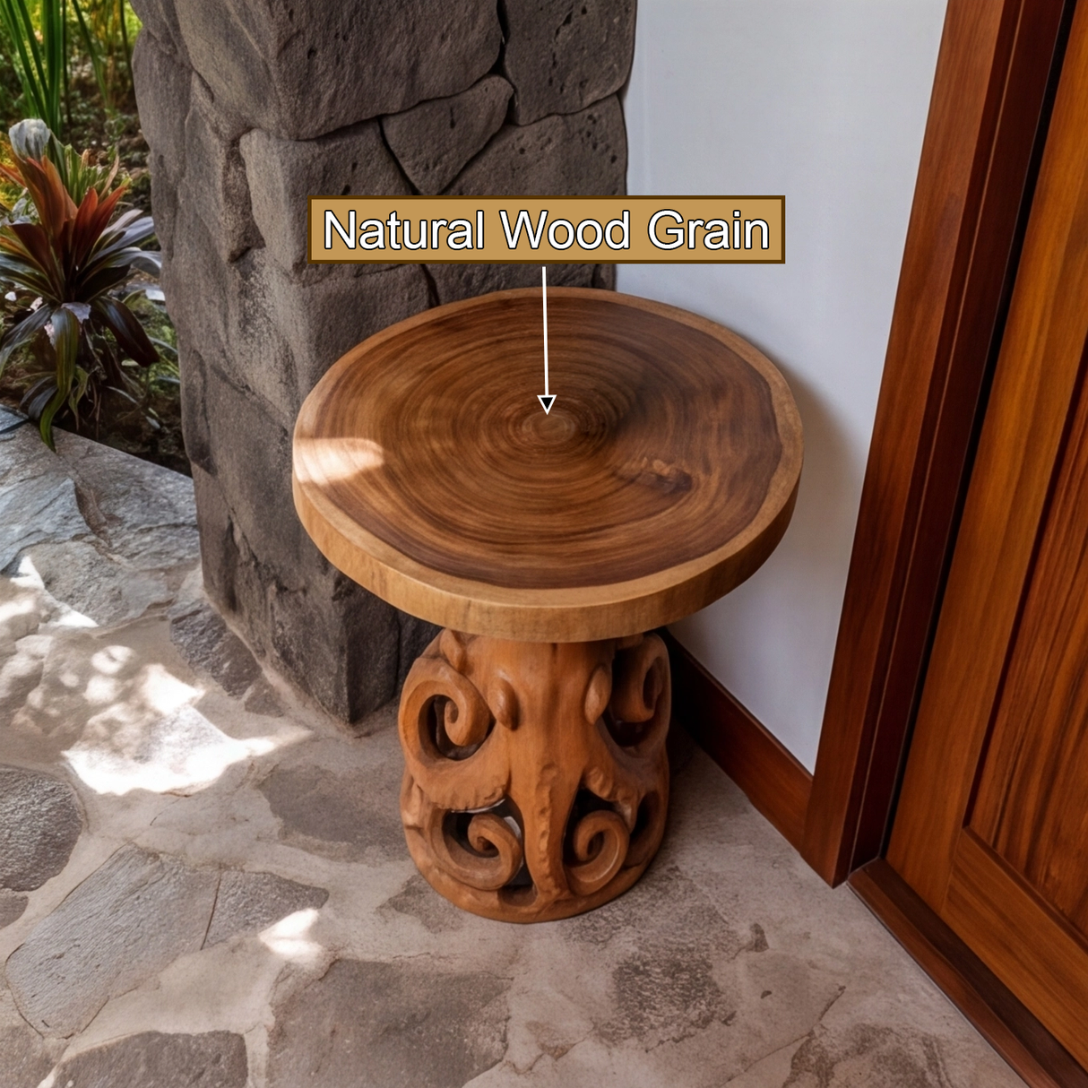 Zorvath Rootform Solid Wood Pedestal Stand - Timberustic Pedestal Stand