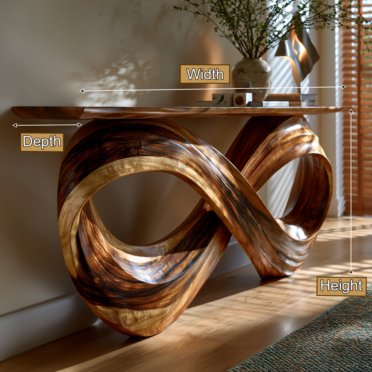 Zorvayne Sculpted Solid Wood Console Table - Timberustic Console Table