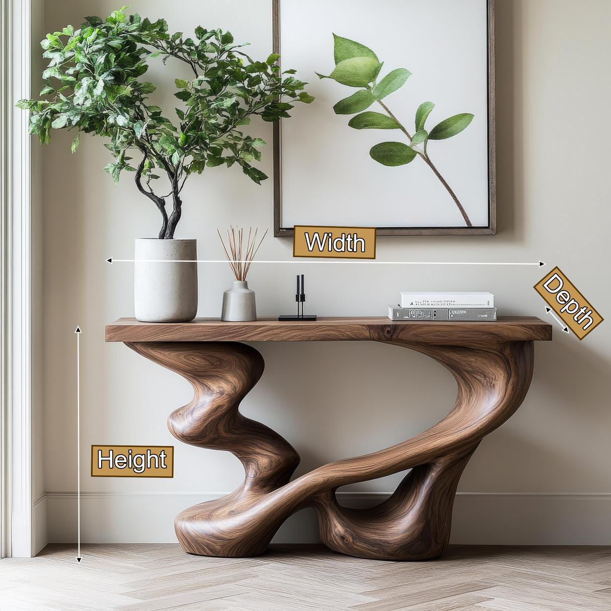 Zorvethis Sculpted Solid Wood Console Table - Timberustic Console Table