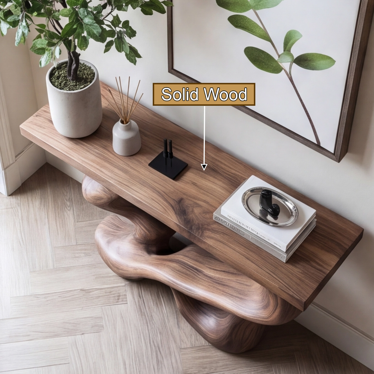 Zorvethis Sculpted Solid Wood Console Table - Timberustic Console Table