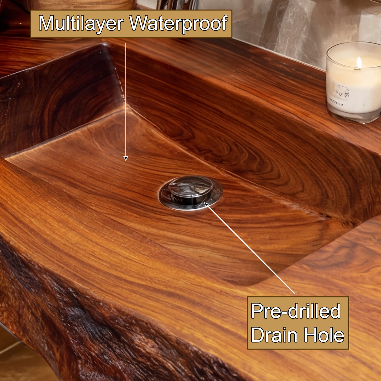 Zorvyn Live Edge Solid Wood Floating Bathroom Vanity with Integrated Sink SPA965784 - Timberustic Floating Bathroom Vanity with Integrated Sink
