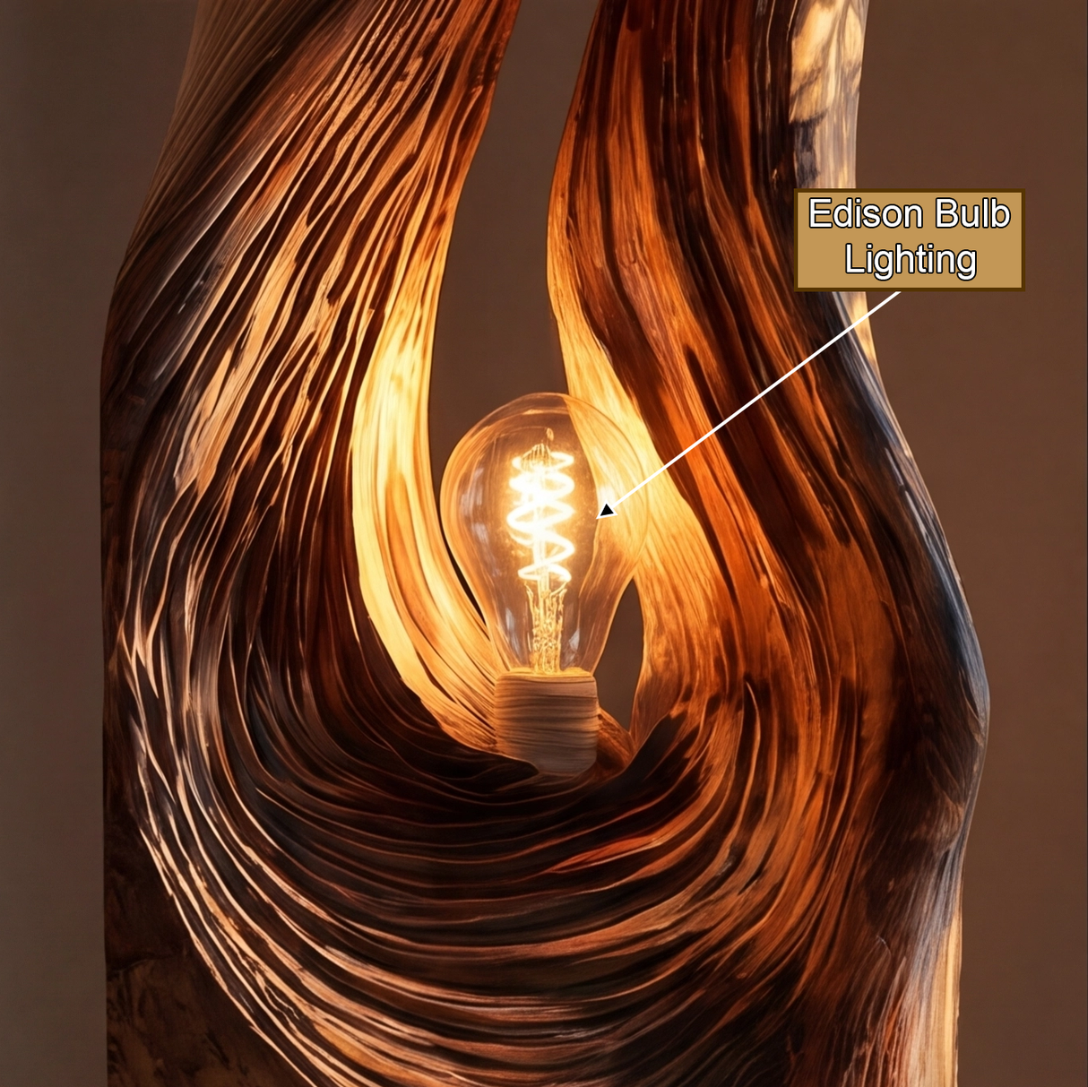 Zoryth Sculpted Solid Wood Floor Lamp - Timberustic Floor Lamp