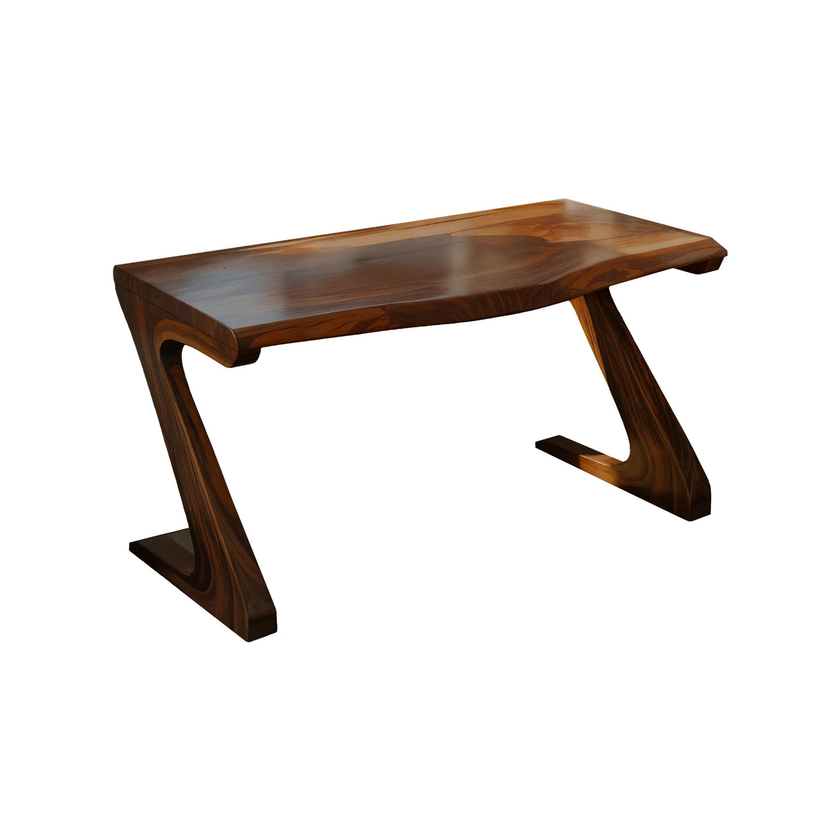 Zyra Curved Solid Wood Sculptural Desk